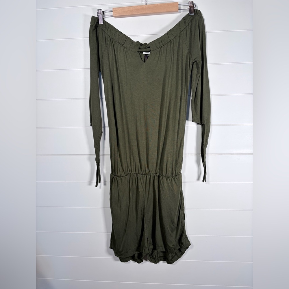 NWT Lascana Off-Shoulder Olive Green Romper Size EU 36 US Small